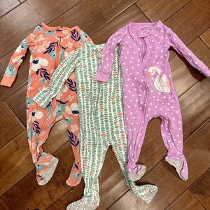 Charming Kids Footies Set - Floral, Wave, and Unicorn Designs